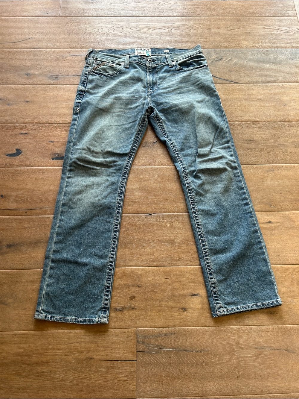 Ariat Men's Straight-Leg Jeans in Light Blue Wash